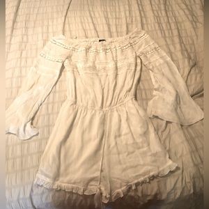 White off the shoulder romper. Size medium.